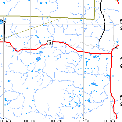 Zip code 54119 close-up map