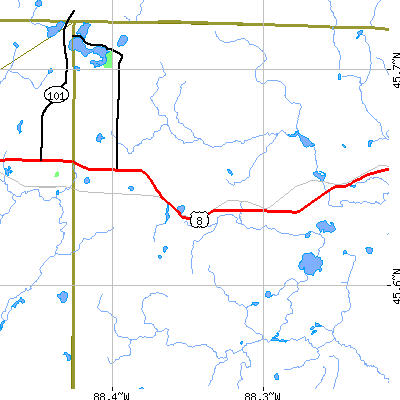Zip code 54125 close-up map