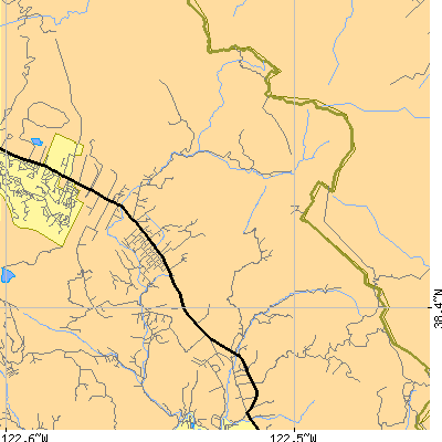 Zip code 95452 close-up map