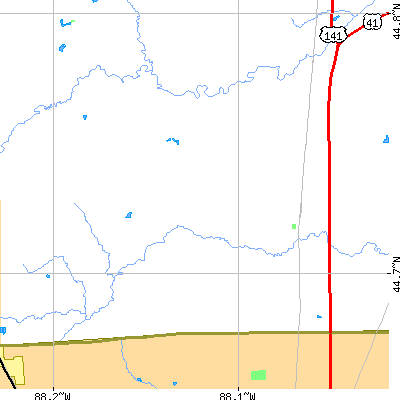 Zip code 54171 close-up map