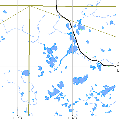 Zip code 54175 close-up map
