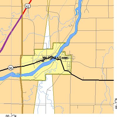 Zip code 54180 close-up map