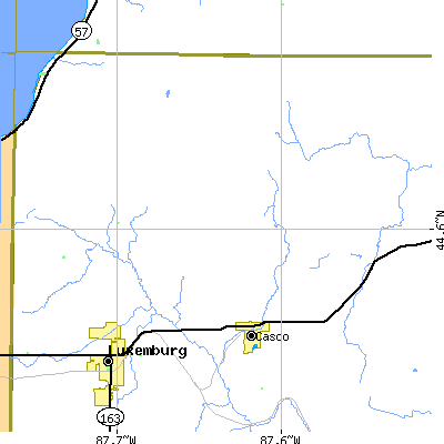 Zip code 54205 close-up map