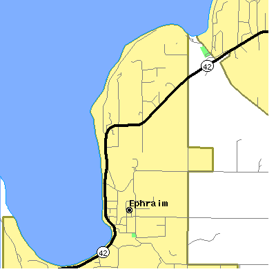 Zip code 54211 close-up map