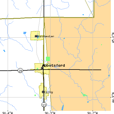 Zip code 54405 close-up map