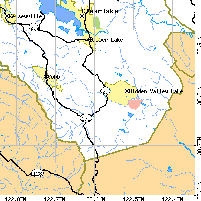 Zip code 95461 close-up map
