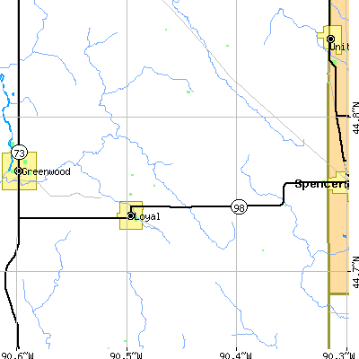 Zip code 54446 close-up map
