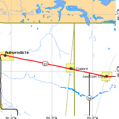 Zip code 54454 close-up map