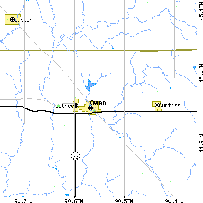 Zip code 54460 close-up map