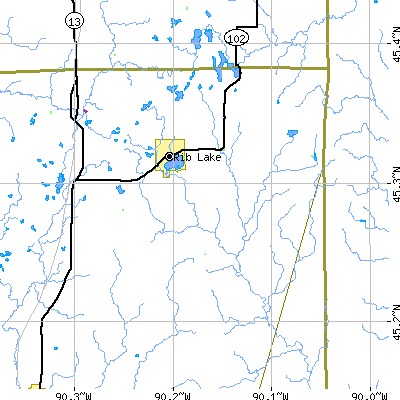 Zip code 54470 close-up map