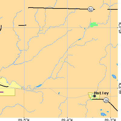 Zip code 54471 close-up map