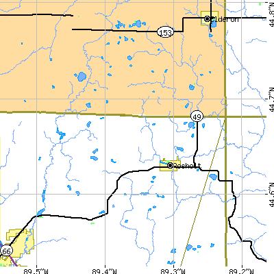 Zip code 54473 close-up map
