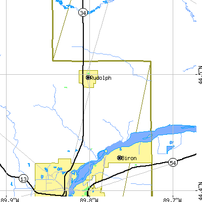 Zip code 54475 close-up map