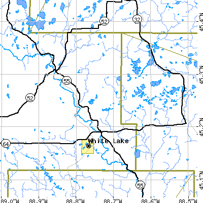 Zip code 54491 close-up map