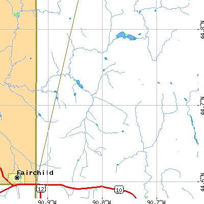 Zip code 54493 close-up map