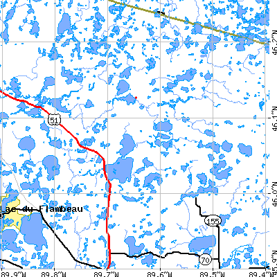 Zip code 54512 close-up map