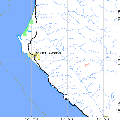 Zip code 95468 close-up map