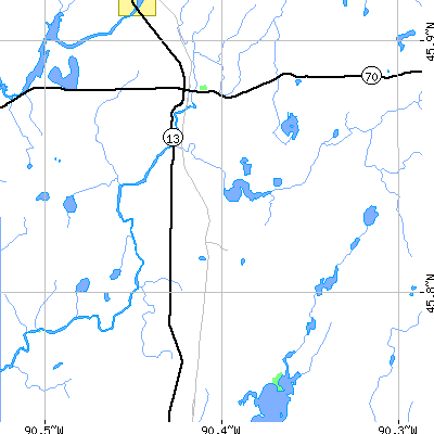 Zip code 54524 close-up map