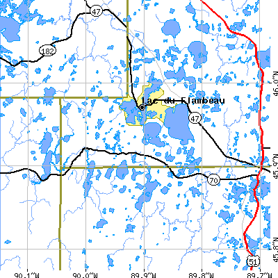 Zip code 54538 close-up map