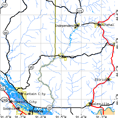 Zip code 54612 close-up map