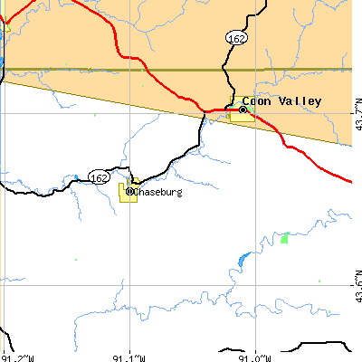Zip code 54621 close-up map