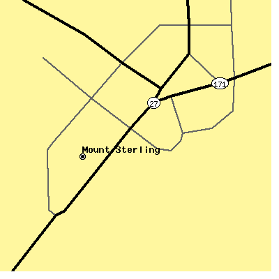 Zip code 54645 close-up map