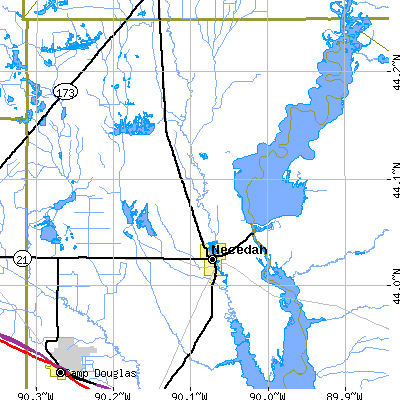 Zip code 54646 close-up map
