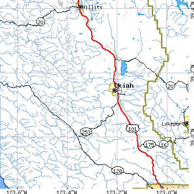 Zip code 95482 close-up map
