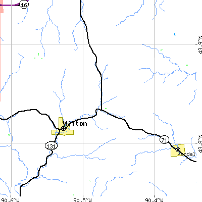 Zip code 54670 close-up map