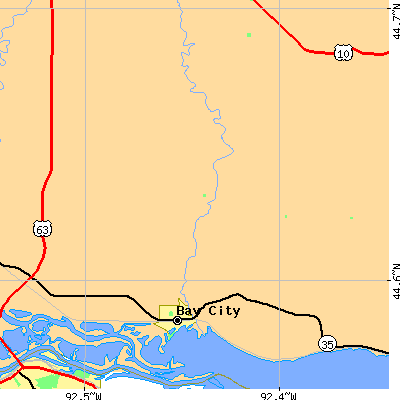 Zip code 54723 close-up map
