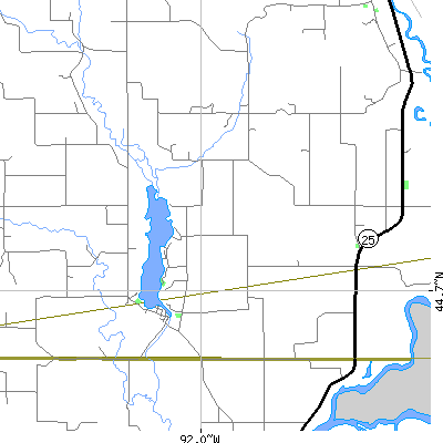 Zip code 54737 close-up map