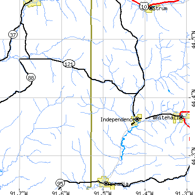 Zip code 54747 close-up map