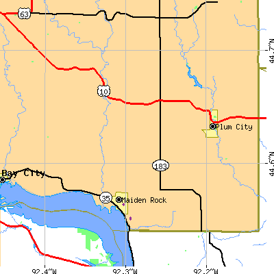 Zip code 54750 close-up map