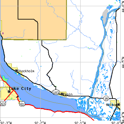 Zip code 54759 close-up map