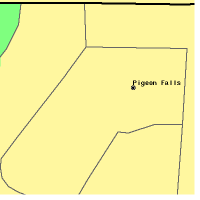 Zip code 54760 close-up map