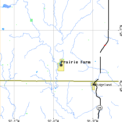 Zip code 54762 close-up map