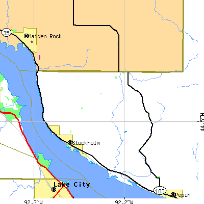 Zip code 54769 close-up map