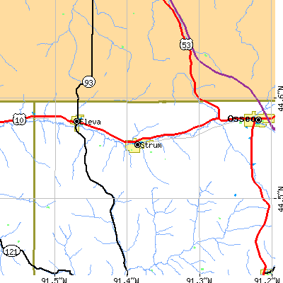 Zip code 54770 close-up map
