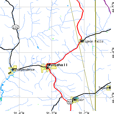 Zip code 54773 close-up map