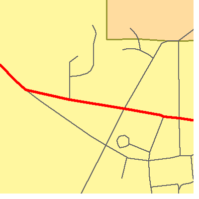 Zip code 35990 close-up map