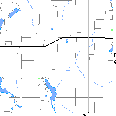 Zip code 54845 close-up map