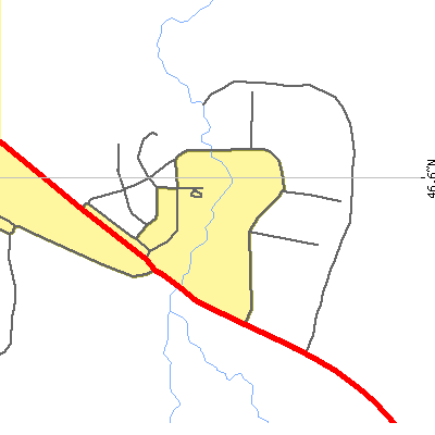 Zip code 54861 close-up map
