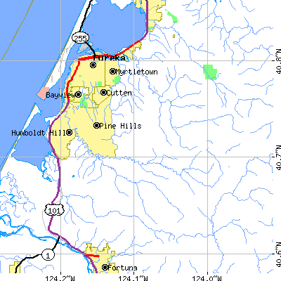 Zip code 95503 close-up map