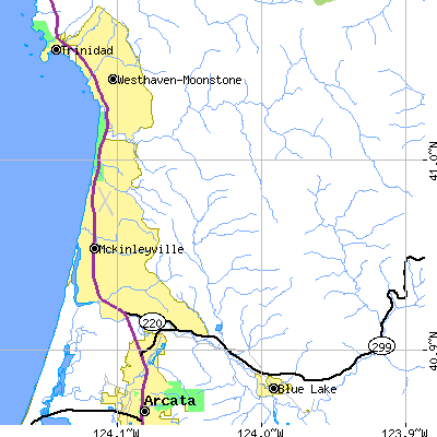 Zip code 95519 close-up map
