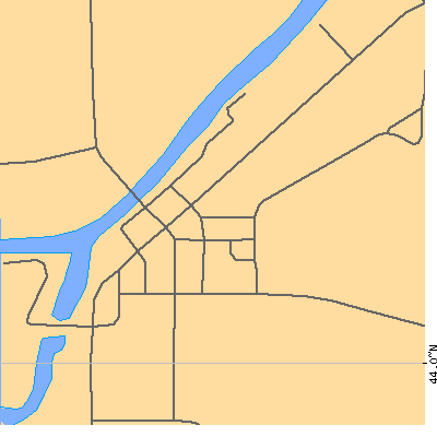 Zip code 54934 close-up map