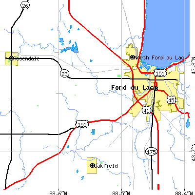Zip code 54937 close-up map