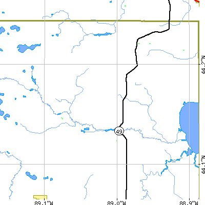 Zip code 54965 close-up map