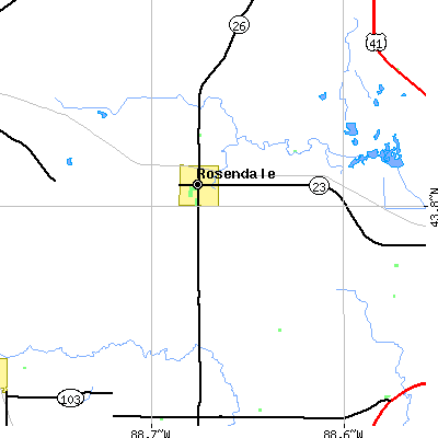 Zip code 54974 close-up map