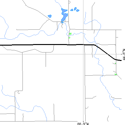 Zip code 54978 close-up map