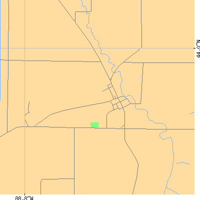 Zip code 54980 close-up map
